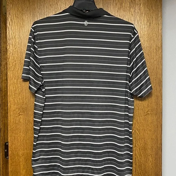 IZOD Men's Polo Shirt with Gray and White Stripes - Picture 2 of 6